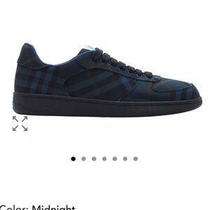 Burberry Navy and Black Check Sneakers